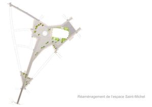 Projet de réaménagement de l'espace Saint-Michel du cabinet d'architecture OBRAS