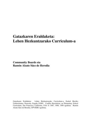 Gatazkak lantzeko curriculuma LH eusk