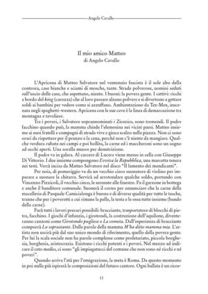 Angelo Cavallo. Il mio amico Matteo 
