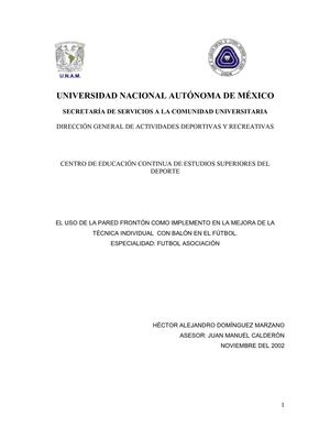 Entrenamiento del la tecnica en el futbol con ayuda de bardas