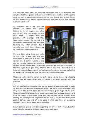 Double Wall Bistro Insulated Espresso Bodum Glasses Review