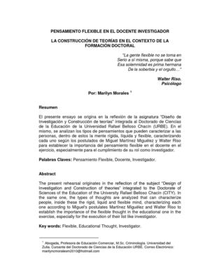 PENSAMIENTO FLEXIBLE EN EL DOCENTE INVESTIGADOR  