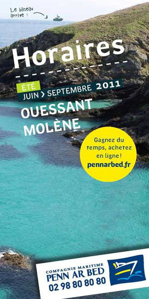 guide horaires été 2011 Ouessant Molène
