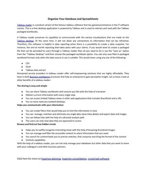 Organize Your Database and Spreadsheets