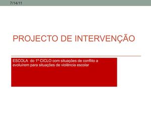 Projecto de Intervenção
