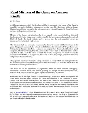 Read Mistress of the Game on Amazon Kindle