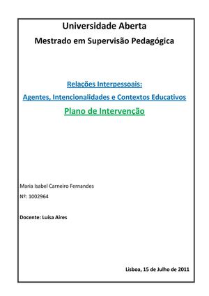 Plano de Intervenção