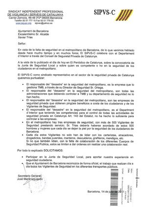 carta al alcalde de BCN