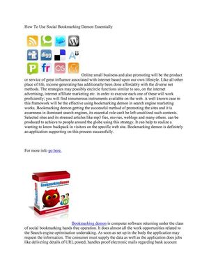 How To Use Social Bookmarking Demon Essentially
