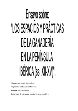 Ensayo sobre la ganadería peninsular (ss. XII-XV)