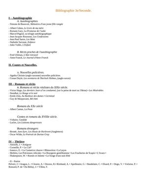 Bibliographie 3e/2nde