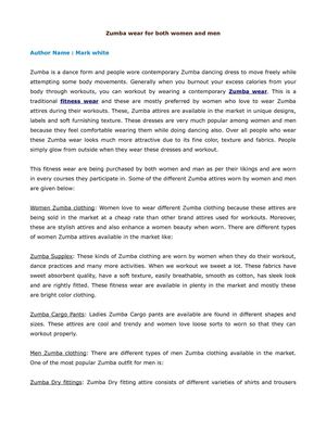 Zumba wear for both women and men