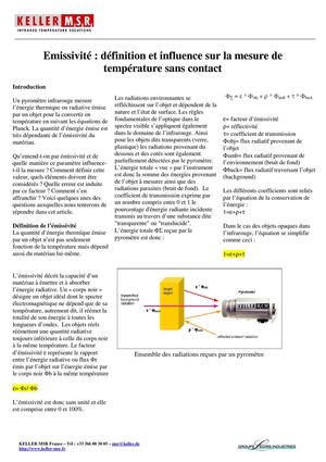 Influence de l' émissivité sur la mesure de température infrarouge
