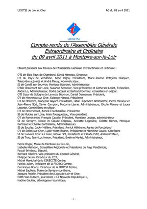 Compte-rendu AG UDOTSI du 09 avril 2011