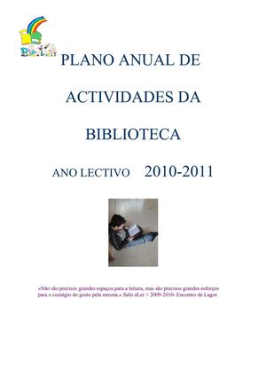 Plano de Actividades da BE 2010-2011