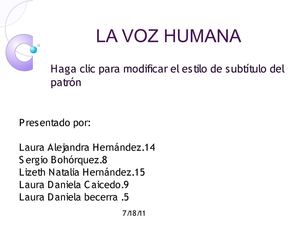 la voz humana
