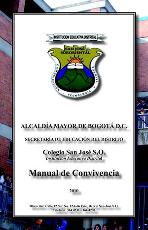 Manual de Convivencia Colegio San José Sur Oriental IED