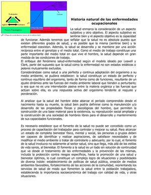 Historia Natural de las enfermedades ocupacionales