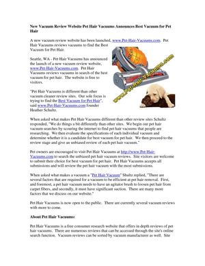 New Pet Vacuum Review Site to Find Best Vacuum for Pet Hair