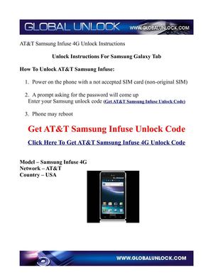 Unlock Instructions for AT&T Samsung Infuse 4G