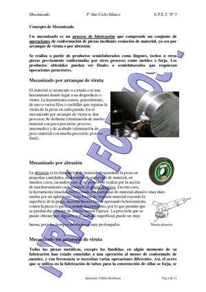 Concepto de Mecanizado