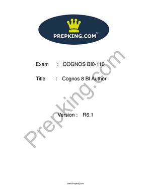 Prepking BI0-110 Exam Questions