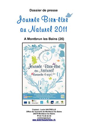 Dossier de Presse Journée Bien-être au Naturel 2011 à Montbrun les Bains