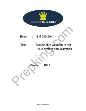 Prepking 000-294 Exam Questions