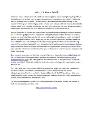 What Is A Rental Bond?