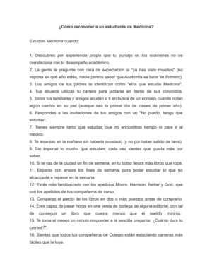 ¿Cómo reconocer a un estudiante de medicina?