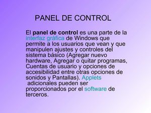panel de control y sus aplicaciones 