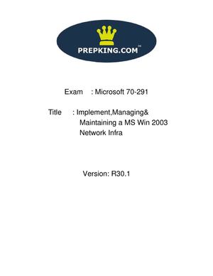 Prepking 70-291 Exam Questions