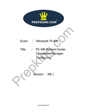 Prepking 70-400 Exam Questions