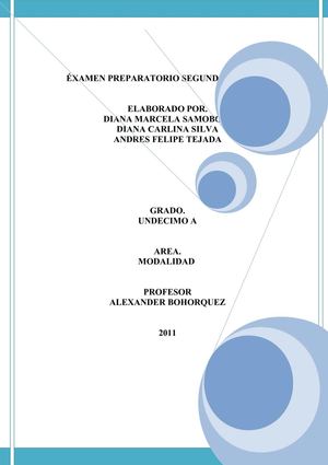 Éxamen preparatorio segundo periodo:mantenimiento