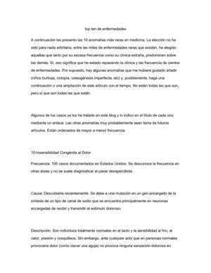 top 10 de las enfermedades mas raras