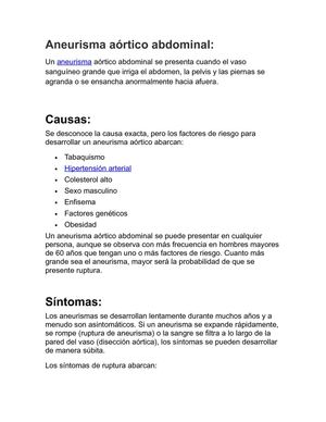 Aneurisma aórtico abdominal