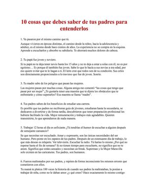 10 cosas que debes saber de tus padres para entenderlos