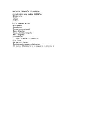 NOTAS DE CREACIÓN DE UN BLOG
