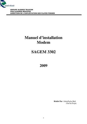 Guide d'installation SAGEM 3302-ANIS