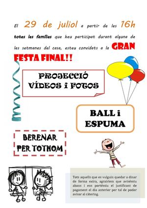 Cartell de cloenda del Casal d'estiu 2011