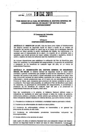 ley 1438 de 2011