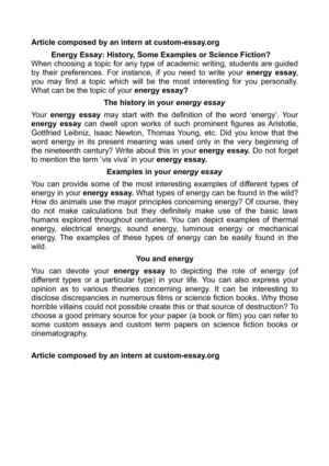 Calamo Energy Essay History Some Examples Or Science Fiction Energy Essay History Some Examples Or Science Fiction