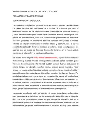 Análisis sobre el uso de las TIC y los Blogs