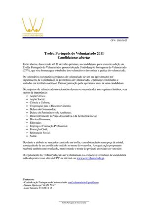 CPV_Troféu Português do Voluntariado_2011