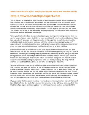 Best Share Market Tips