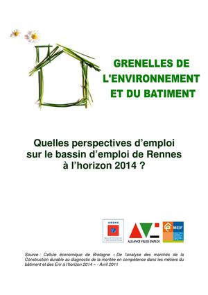 Quelles perspectives d'emploi sur le bassin d'emploi de Rennes à l'horizon 2014