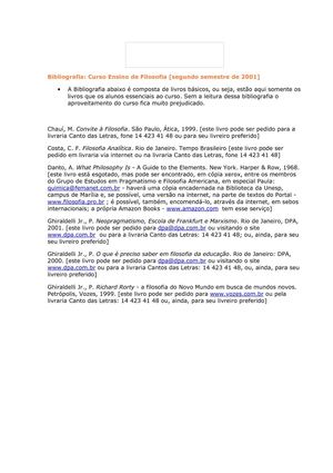 bibliografia ensino de filosofia