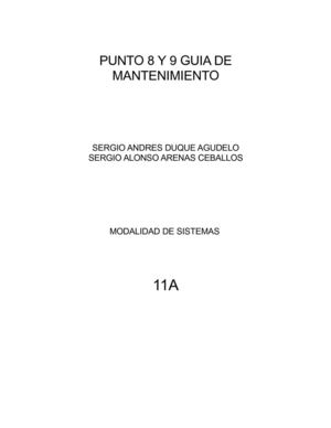 punto 8 y 9 guia de mantenimiento por sergio duque y sergio arenas