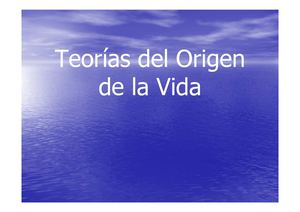 Teoria de Origen De La Vida