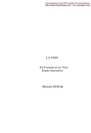 La voix en francais et en-turc
